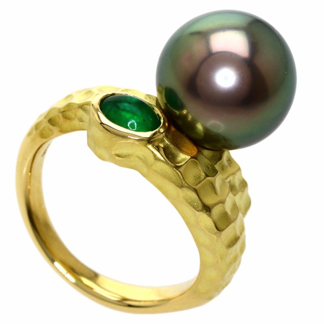 TASAKI 南洋パール　真珠 サファイア エメラルド ダイヤモンド リング・指輪 K18YG レディース