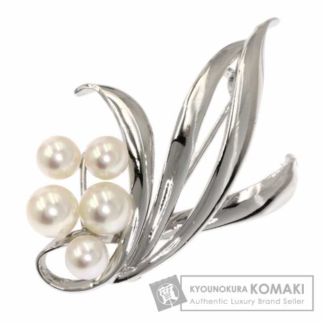 ミキモト MIKIMOTO パール 真珠 ブローチ シルバー レディース 中古