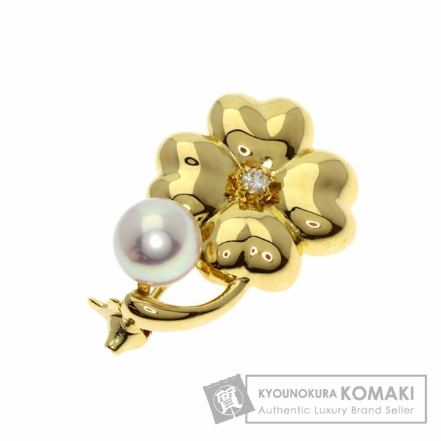 ミキモト MIKIMOTO アコヤパール 真珠 ダイヤモンド ブローチ K18