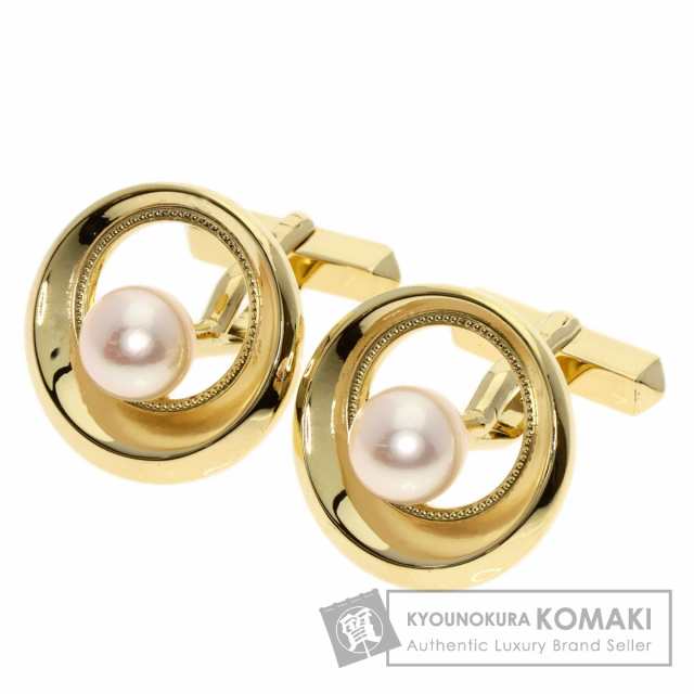 ミキモト MIKIMOTO アコヤパール 真珠 カフス K14イエローゴールド