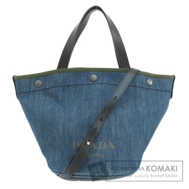 プラダ PRADA 1BG244  バケツ型 2WAY  ハンドバッグ デニム レディース  中古