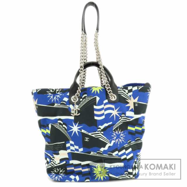 シャネル CHANEL  2019 クルーズコレクション マリーン チェーン  トートバッグ キャンバス 中古の通販は