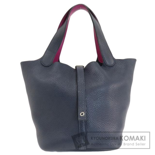 エルメス HERMES  ピコタンロック エクラMM ブルーニュイ ローズパープル シルバー金具  中古