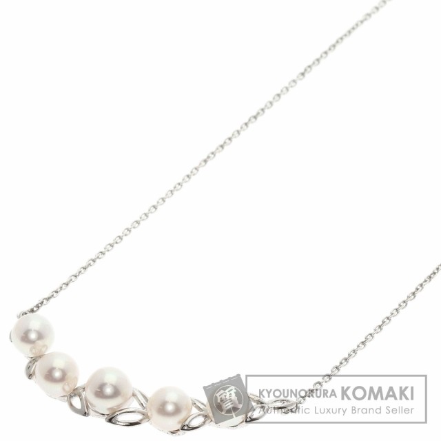 ミキモト リーフ アコヤパール 真珠 ネックレス シルバー レディース 【MIKIMOTO】-