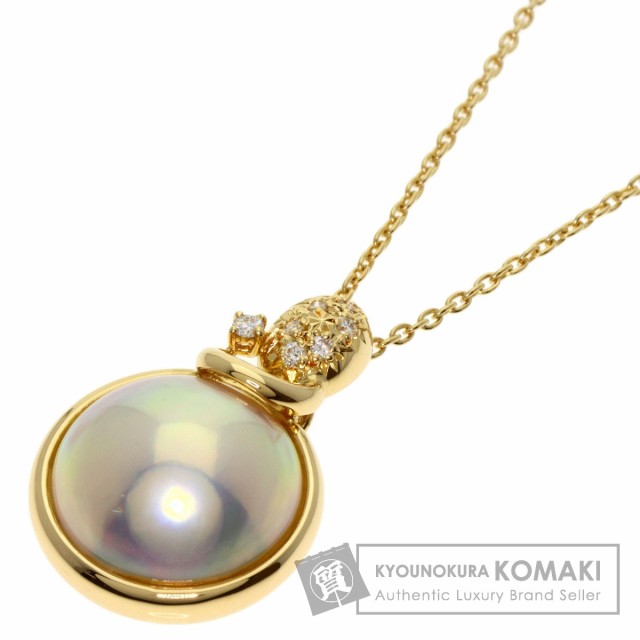 タサキ TASAKI マベパール 真珠 ダイヤモンド ネックレス K18イエロー