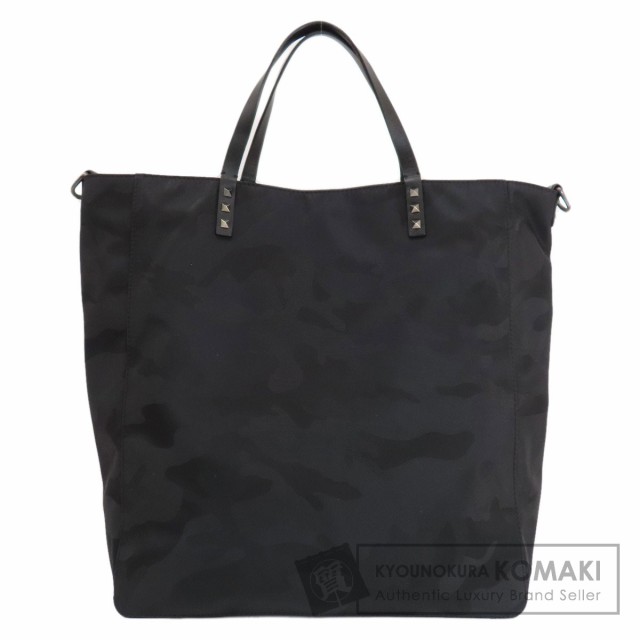 バレンティノ VALENTINO  カモフラージュ柄 スタッズ  トートバッグ ナイロン素材 中古の通販は