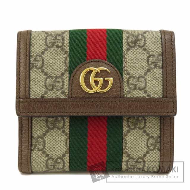 グッチ GUCCI 523173 オフィディア GG フレンチフラップウォレット 中古