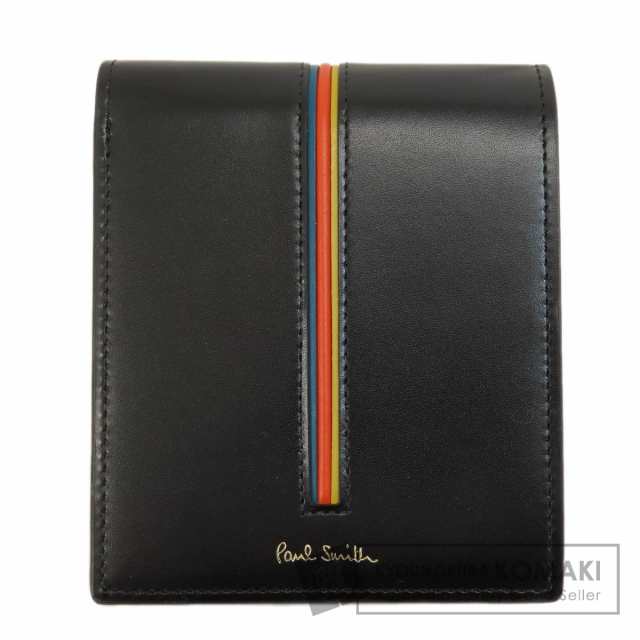 ポール・スミス Paul Smith ロゴ マルチストライプ 二つ折り財布(小銭入れあり) レザー 中古の通販は