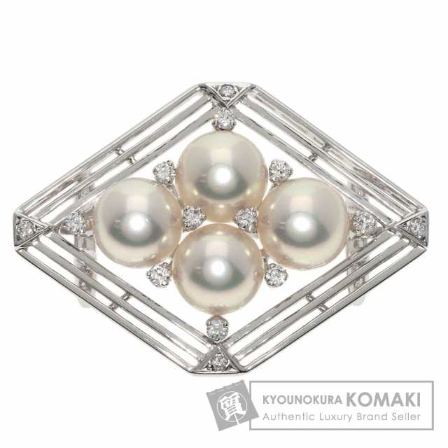 ミキモト MIKIMOTO アコヤパール 真珠 ダイヤモンド 帯留め K14 ...