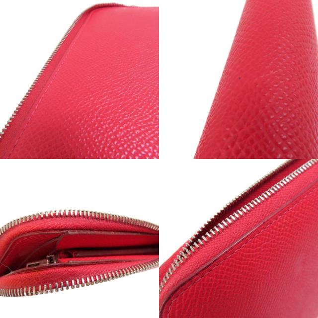 エルメス HERMES アザップロング レッド シルバー金具 長財布（小銭