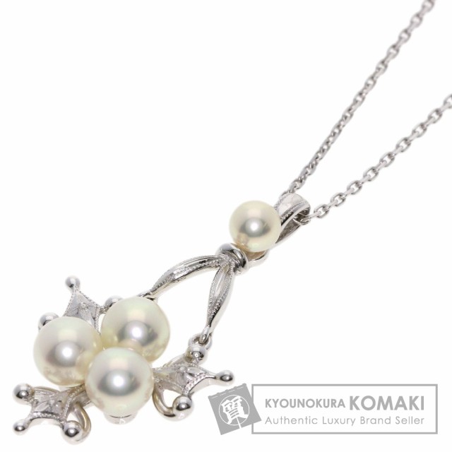 ミキモト MIKIMOTO アコヤパール 真珠 ネックレス K14ホワイトゴールド ...