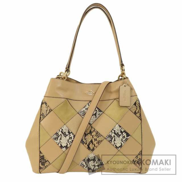 コーチ COACH F57509 パイソン柄 2WAY トートバッグ レザー レディース 中古の通販は