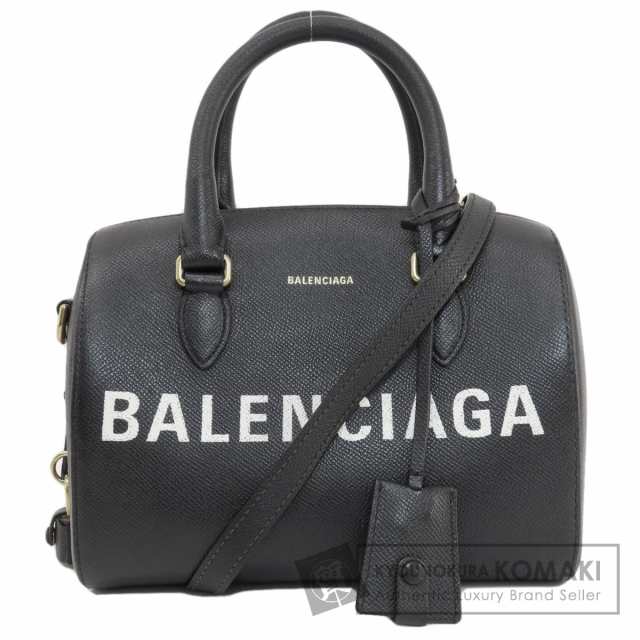 バレンシアガ BALENCIAGA ロゴ 2WAY ハンドバッグ レザー レディース 中古