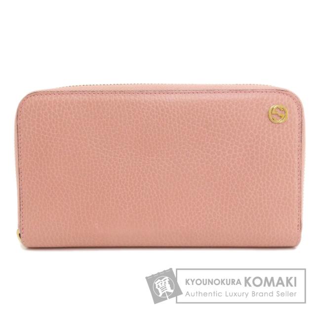 グッチ GUCCI 449347  インターロッキングG  長財布（小銭入れあり） レザー レディース  中古