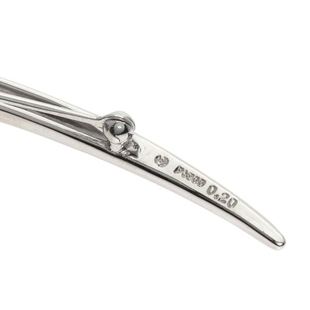 ブローチ PT900 プラチナ 合金 ピン ダイヤ 0.20 VS1 鑑定書 総重量約4.6g