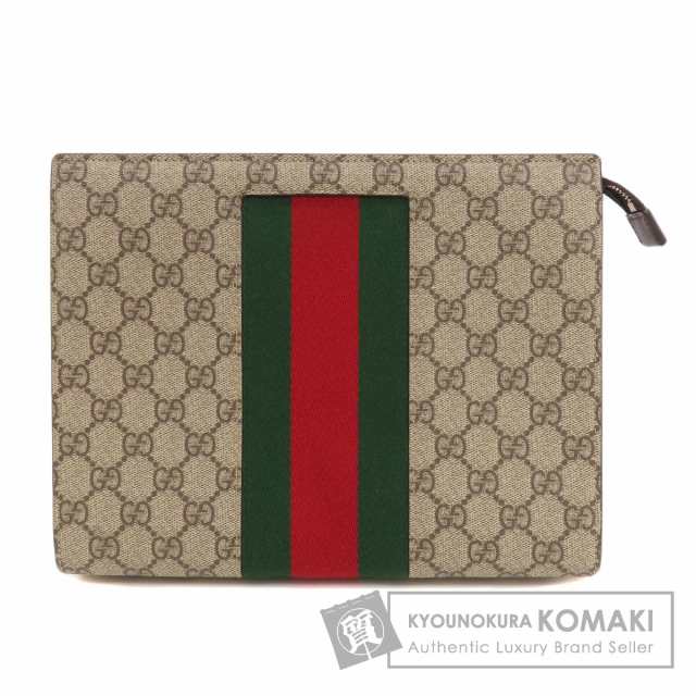 グッチ GUCCI 475316 GGスプリーム シェリーライン クラッチバッグ PVC レディース 中古