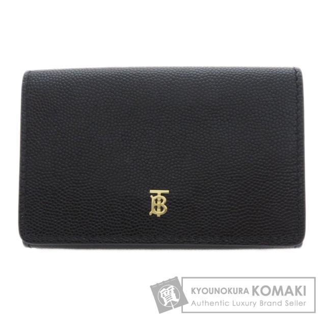 バーバリー BURBERRY  ロゴ金具 三つ折り   二つ折り財布（小銭入れあり） カーフ 中古