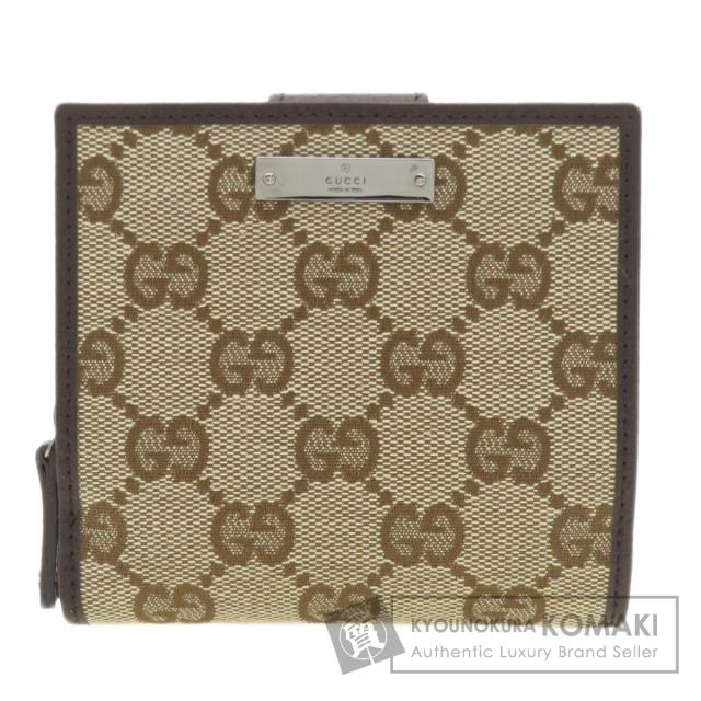 グッチ GUCCI 146568  GG  二つ折り財布（小銭入れあり） キャンバス レディース  中古