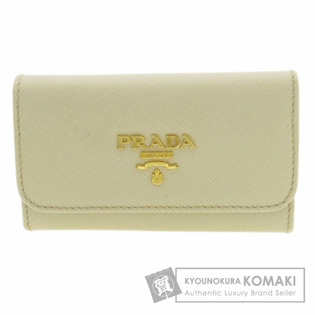 プラダ PRADA 1M0222 ロゴモチーフ セラ キーケース レザー レディース 中古