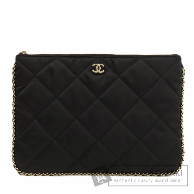 シャネル CHANEL ココマーク ゴールド金具 クラッチバッグ サテン レディース 中古