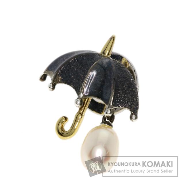 ミキモト傘モチーフブローチ 上品 ミキモト アクセサリー 傘モチーフブローチK18/SV