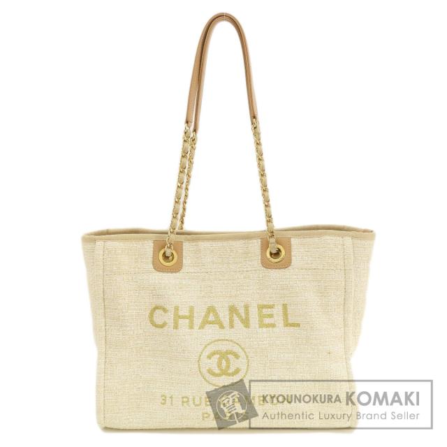シャネル CHANEL  ドーヴィルMM ゴールド金具  トートバッグ ツィード レディース  中古
