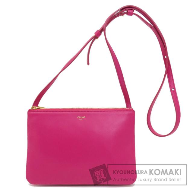セリーヌ CELINE トリオ ショルダーバッグ カーフ レディース 中古