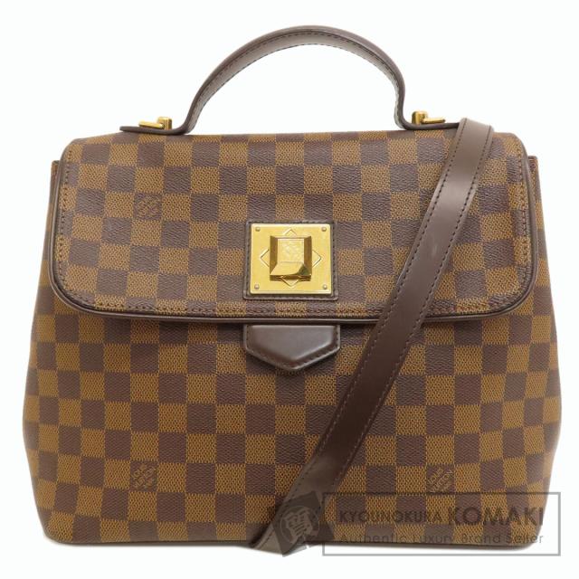 ルイヴィトン LOUIS VUITTON N41168  ベルガモMM ダミエ エベヌ  ハンドバッグ ダミエキャンバス 中古