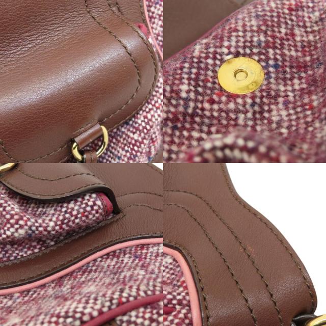 セリーヌ CELINE  ロゴ金具 ツイード  ハンドバッグ ツィード レディース  中古 セリーヌ CELINE ロゴ金具 ツイード ハンドバッグ ツィード レディース