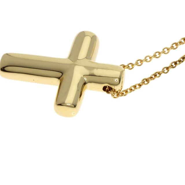 ティファニー TIFFANY&Co. ドッツクロス ダイヤモンド ネックレス K18  