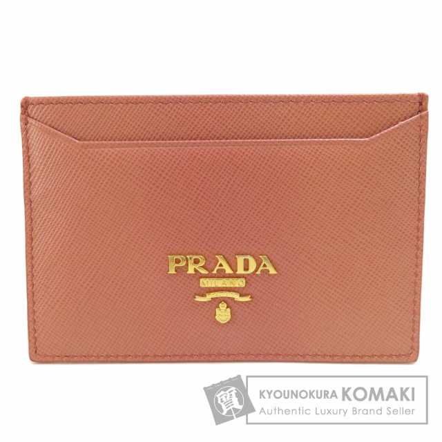 プラダ PRADA ロゴ金具 サフィアーノ カードケース レザー レディース 中古