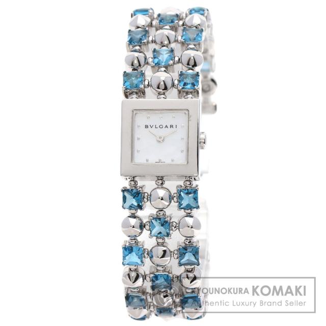 ブルガリ BVLGARI LUW16G ルチア ブルートパーズ 腕時計 K18ホワイトゴールド 中古
