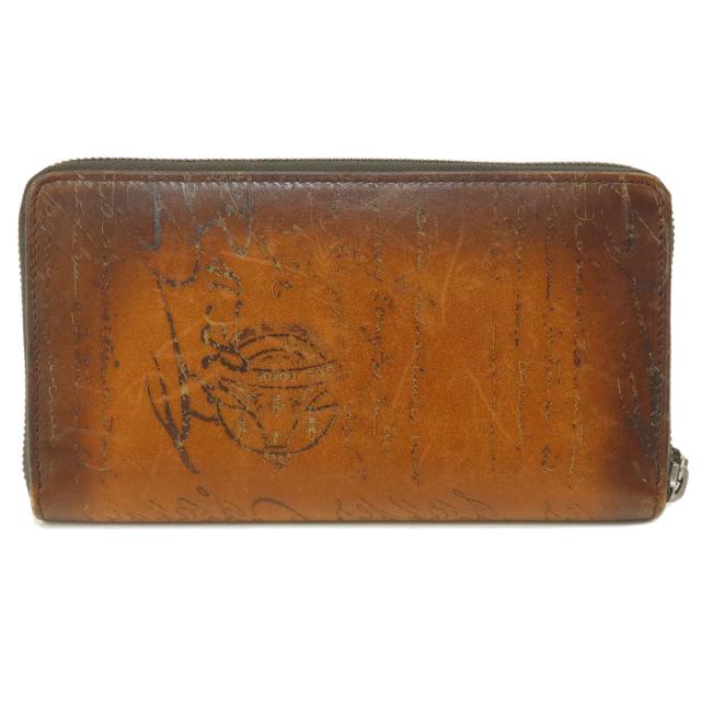 BERLUTI ブラウン 長財布 カリグラフィー ラウンドジップ BERLUTI