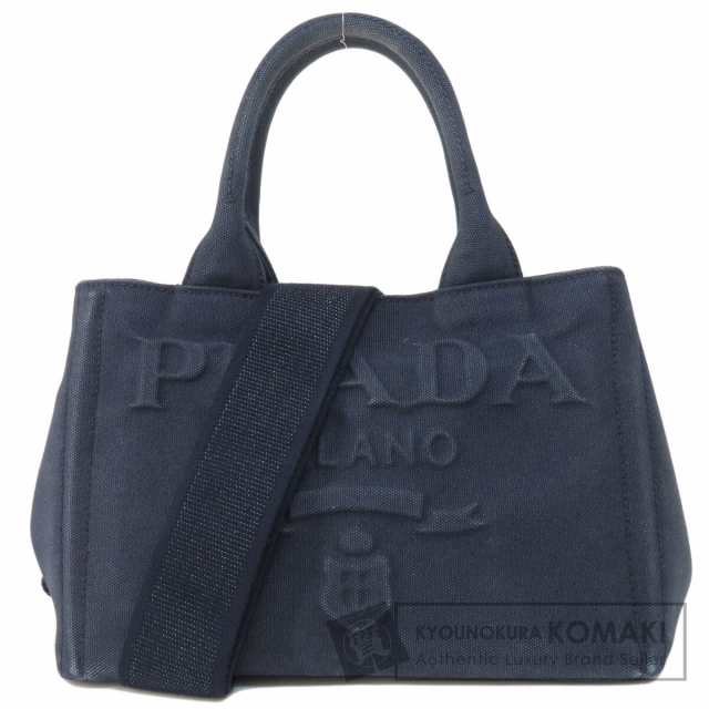 プラダ PRADA 1BG439 カナパミニ 2WAY ハンドバッグ キャンバス レディース 中古