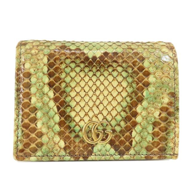 グッチ GUCCI 456126 パイソン ロゴ金具 コンパクトサイフ 二つ折り財布（小銭入れあり） 中古_1