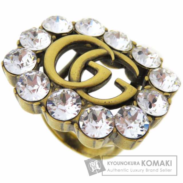 美品 グッチ リング ホワイトトパーズ ダイヤ K18/ピンク