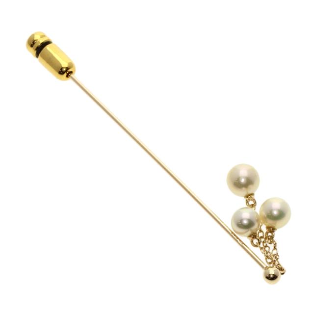 ミキモト MIKIMOTO パール 真珠 ピンブローチ ブローチ K14