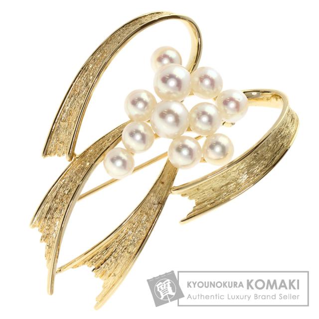 ミキモト MIKIMOTO パール 真珠 ブローチ K14イエローゴールド レディース 中古