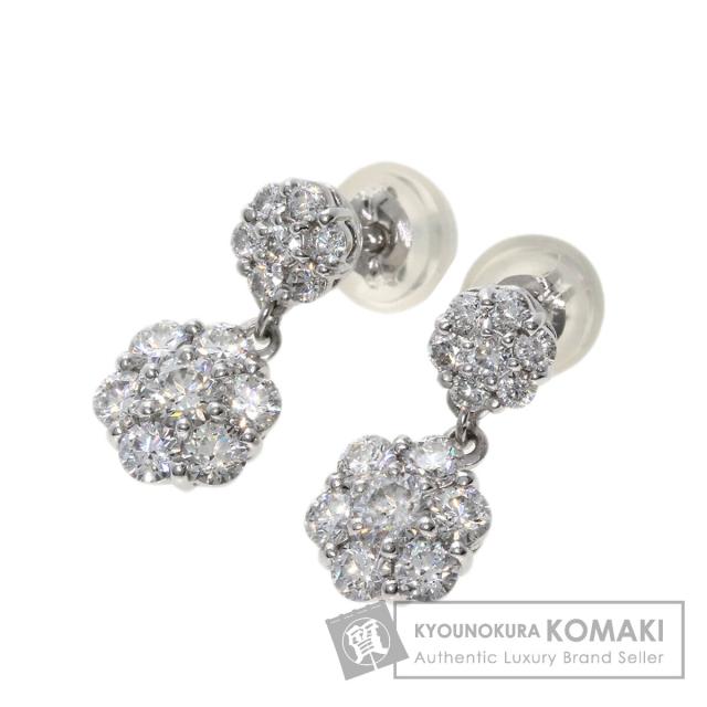 セレクトジュエリー SELECT JEWELRY  フラワーモチーフ ダイヤモンド  ピアス プラチナPT900     中古の通販は 93,473円