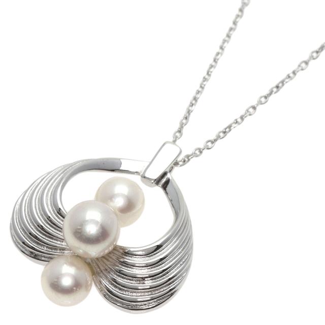 ミキモト MIKIMOTO パール 真珠 ネックレス K14ホワイトゴールド