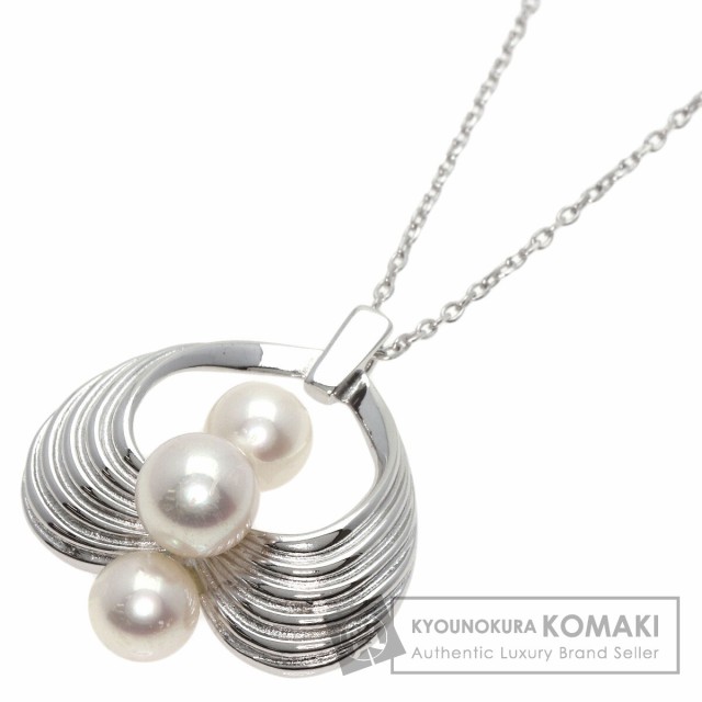 ミキモト MIKIMOTO パール 真珠 ネックレス K14ホワイトゴールド レディース 中古