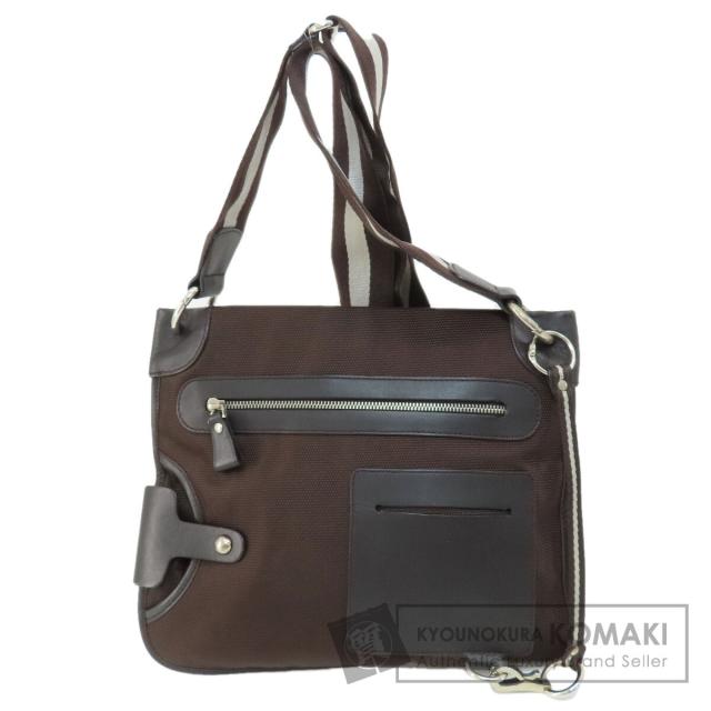 バリー BALLY  バリーストライプ  ショルダーバッグ キャンバス レディース  中古