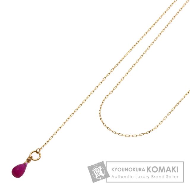 アガット agete ルビー ネックレス K10イエローゴールド レディース 中古