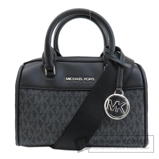 MICHAEL KORS ブラックハンドバッグ Michael Kors MKシグネチャー 2WAY ハンドバッグ PVC レディース