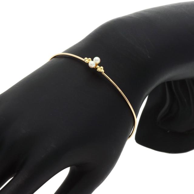 ミキモト MIKIMOTO  ベビーパール 真珠 バングル  ブレスレット K18イエローゴールド 中古の通販は