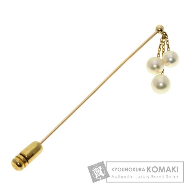 ミキモト MIKIMOTO アコヤパール 真珠 ピンブローチ ブローチ K18イエローゴールド 中古