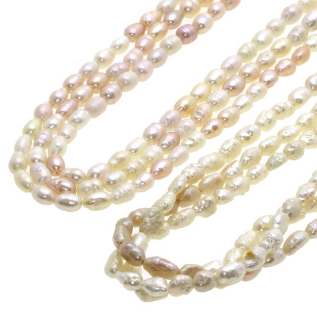 セレクトジュエリー SELECT JEWELRY 淡水パール 真珠 2本セット ネックレス シルバー 中古 ネックレス