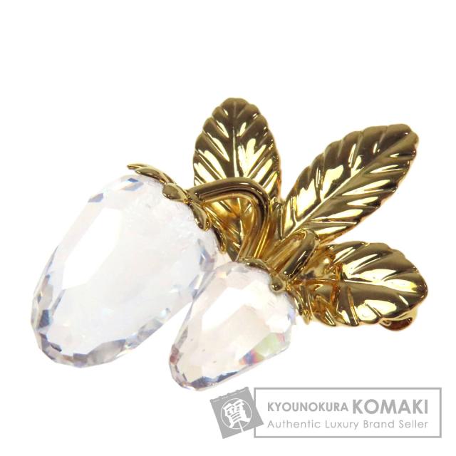 スワロフスキー SWAROVSKI イチゴ ブローチ クリスタル レディース 中古