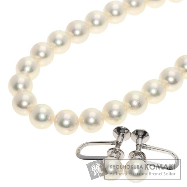 ミキモト MIKIMOTO  パール 真珠 イヤリング 2点セット  ネックレス K14ホワイトゴールド 中古