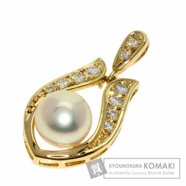 ミキモト MIKIMOTO パール 真珠 ダイヤモンド ペンダントトップ K18イエローゴールド 中古